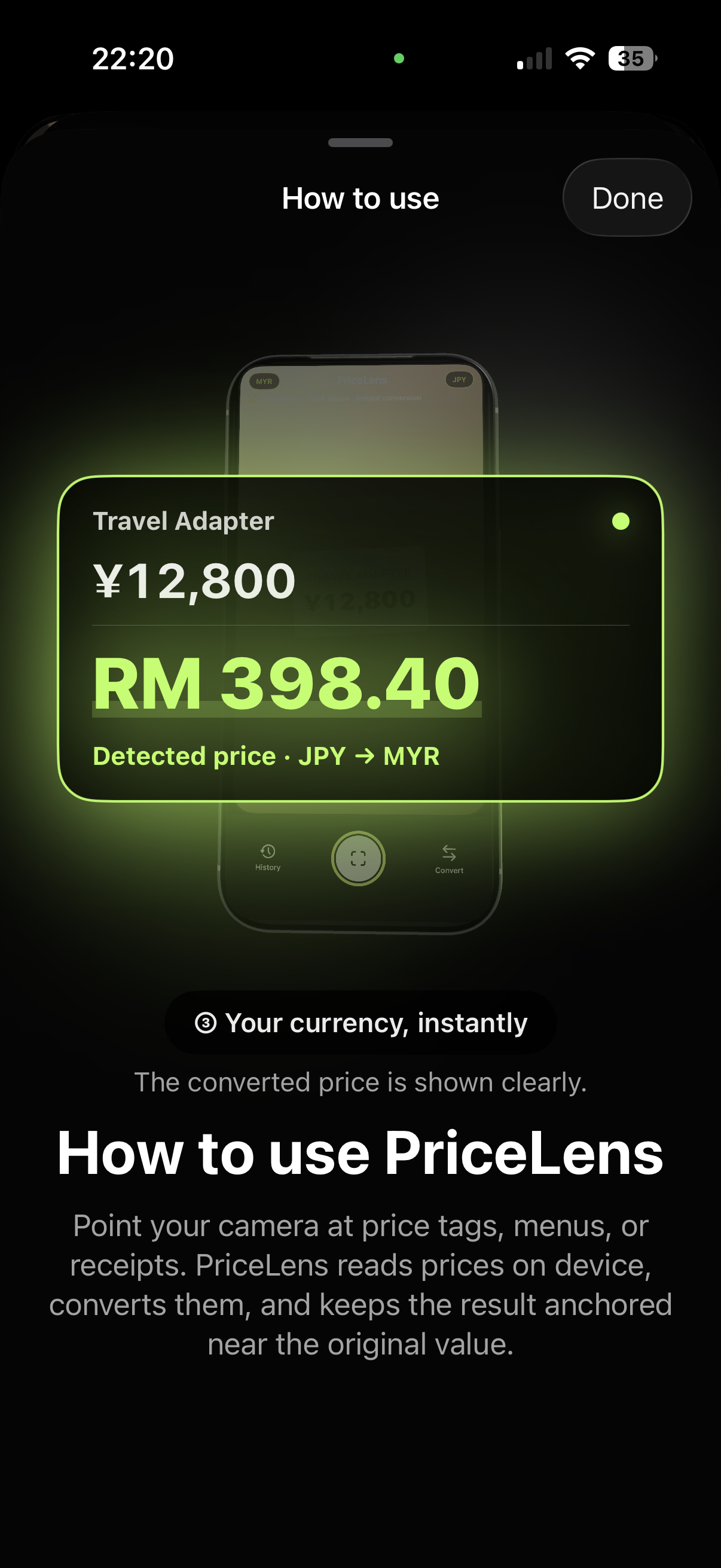 See your currency